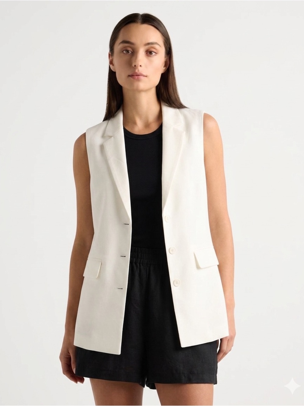 Mare Mare x Anthropologie Collared Blazer Vest — Size XS — White